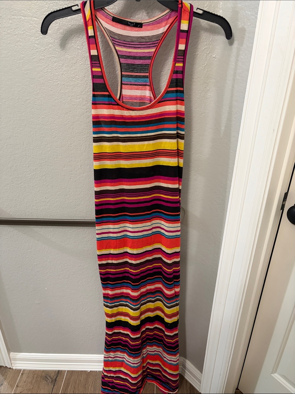 love J Striped Maxi Dress in Pink, Yellow, Black, Blue